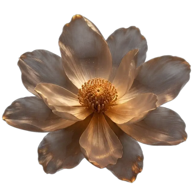 Decorative flower accent top-right